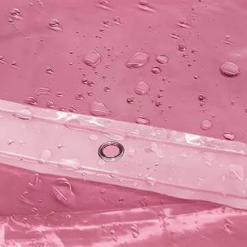 Shower Curtain Liner - Premium Clear Pink PEVA Shower Liner with 3 Magnets and Metal Grommets, Waterproof Lightweight Plastic Standard Size Bathroom Curtains - Translucent Pink