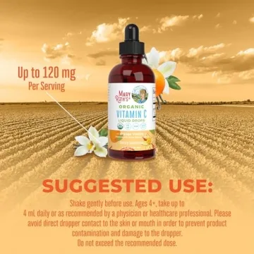 Organic Vitamin C Liquid Drops for Immune Support & Health