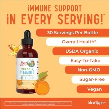 Organic Vitamin C Liquid Drops for Immune Support & Health