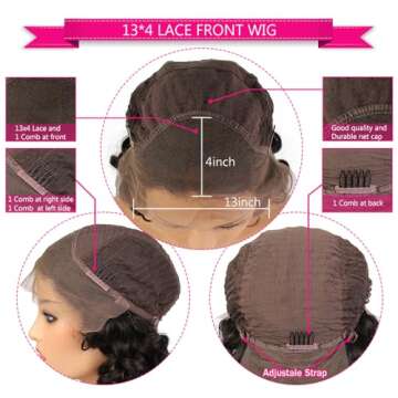 Topnormantic Short Curly Wigs for Black Women - 13x4 Ombre Honey Blonde Pixie Cut