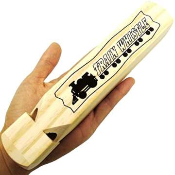 Solid Wood Train Whistle Perfect for Kids' Parties and Fun