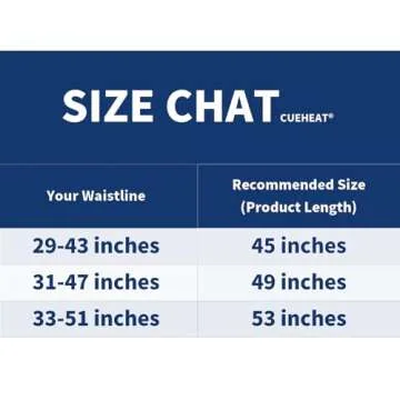 CUEHEAT Heated Waist Belt - Cordless Heating Pad for Low Back, Electrical Heating and Massage, Rechargeable Battery Powered (Black, 49 inches)