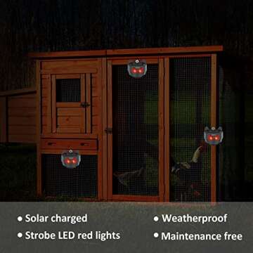 Careland 4 Pack Solar Nocturnal Animal Repeller Predator Control Light Coyote Repellent Devices with Bright LED Strobe Lights Deer Skunk Raccoon Repellent for Garden Yard Farm Chicken Coop