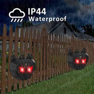 Careland 4 Pack Solar Nocturnal Animal Repeller Predator Control Light Coyote Repellent Devices with Bright LED Strobe Lights Deer Skunk Raccoon Repellent for Garden Yard Farm Chicken Coop