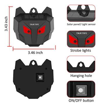 Careland 4 Pack Solar Nocturnal Animal Repeller Predator Control Light Coyote Repellent Devices with Bright LED Strobe Lights Deer Skunk Raccoon Repellent for Garden Yard Farm Chicken Coop