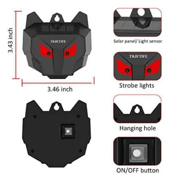 Careland 4 Pack Solar Nocturnal Animal Repeller Predator Control Light Coyote Repellent Devices with Bright LED Strobe Lights Deer Skunk Raccoon Repellent for Garden Yard Farm Chicken Coop