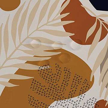 SHENGJUN 72x72 Inches Brown Leaves Shower Curtains Modern Abstract Full Leaf Plants Aesthetic Boho Fabric Printed Waterproof Polyester Shower Curtain for Bathroom with 12 Hooks …