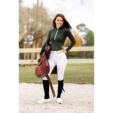 Free Ride Equestrian Socks | Knee High Socks for Women | Horse Lovers | Moisture Wicking Thin Cotton Women Socks | Black |