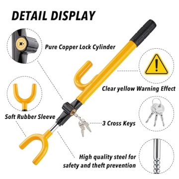 CARTMAN Steering Wheel Lock for Ultimate Vehicle Security