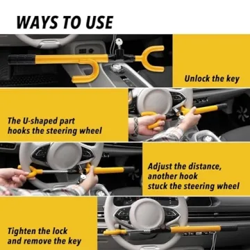 CARTMAN Steering Wheel Lock for Ultimate Vehicle Security