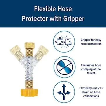 Camco Flexible Hose Protector-Eliminates Hose Crimping and Straining at Faucets and Water Connections, Creates Hose Flexibility (22703)
