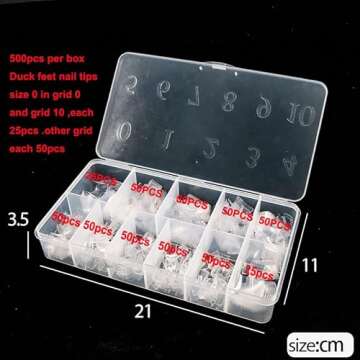 SITELENABY Duck Nail Tips 500PCS for Nail Art Designs