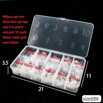 SITELENABY Duck Nail Tips 500PCS for Nail Art Designs