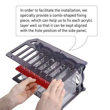 GeeekPi Cluster Case for Raspberry Pi, Pi Rack Case Stackable Case with Cooling Fan 120mm RGB LED 5V...