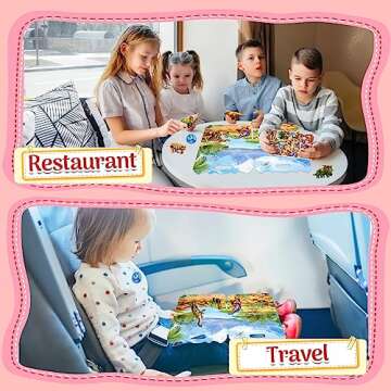 Reusable Dinosaur Sticker Book for Toddlers and Kids | Ages 2-4, 3-5 | Puffy Dino Stickers Activity Pad for Boys and Girls 1-3,4-8 | Quiet Busy Book | Road Trip Car Plane Travel Toys.