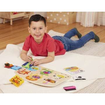 Battat Education Toddler Lacing Toy - Montessori Busy Board - Travel Busy Board - 3 Years + - What's...