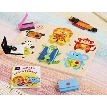 Battat Education Toddler Lacing Toy - Montessori Busy Board - Travel Busy Board - 3 Years + - What's in My Tummy?