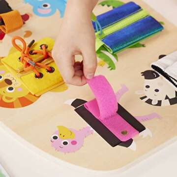 Battat Education Toddler Lacing Toy - Montessori Busy Board - Travel Busy Board - 3 Years + - What's in My Tummy?