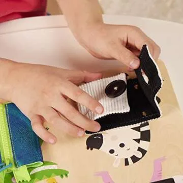 Battat Education Toddler Lacing Toy - Montessori Busy Board - Travel Busy Board - 3 Years + - What's in My Tummy?