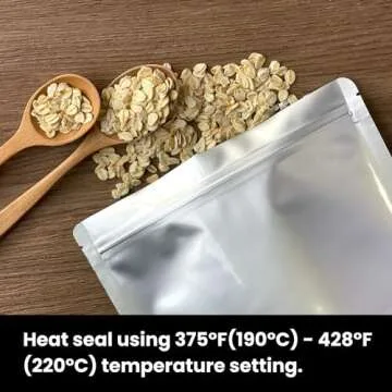 Chamigon 50 Pack 7.5 Mil Mylar Stand Up Bags - 8.5x6.5 Inches Resealable Smell Proof Bag withstand Hot Water - Foil Sealable Zipper Food Storage Pouch - Glossy Silver