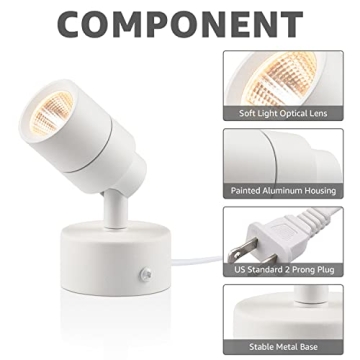 SUNVIE 2 Pack LED Up Lights Indoor Spotlight for Accent Lighting