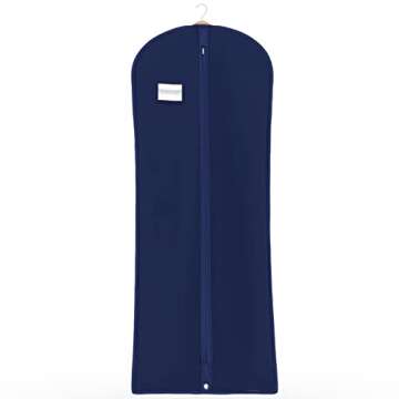 HANGERWORLD 60" Dress Bag, Breathable Garment Bags for Storage Hanging Clothes Suit Cover (1, Blue)