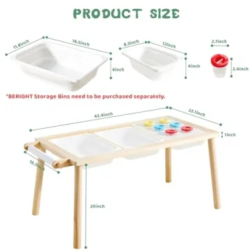 Beright 5 in 1 Kids Table for Play and Art Activities