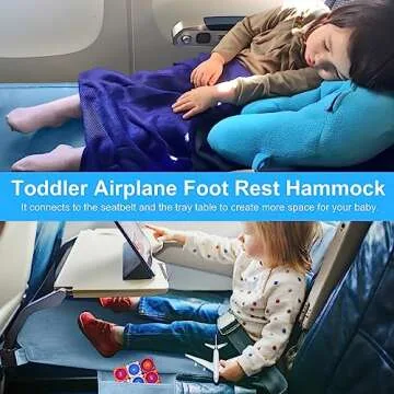 Toddler Airplane Bed, Kids Airplane Seat Extender Travel Bed, Kids Airplane Travel Essentials, Airpl...