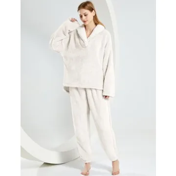 Gihuo Women's Fluffy Pajamas Set - Cozy & Warm Sleepwear