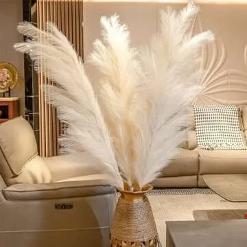 3Pcs 71" Large Pampas Grass Decor, Tall Faux Pampas Grass, Pompous Grass Large, Fluffy Artificial Pampas Grass, Fake Pampas Grass, Dried Pampas Grass Decor for Floor Vase Filer Office Boho Wedding