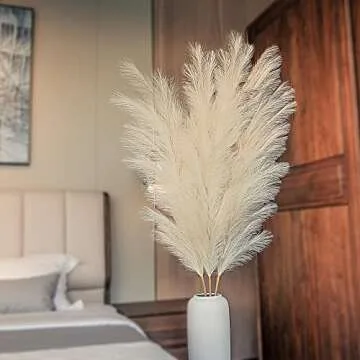 3Pcs 71" Large Pampas Grass Decor, Tall Faux Pampas Grass, Pompous Grass Large, Fluffy Artificial Pampas Grass, Fake Pampas Grass, Dried Pampas Grass Decor for Floor Vase Filer Office Boho Wedding