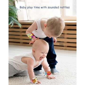 Baby Rattles & Socks - Wrist Rattle, Hand Rattle, Activity Toy Gift for Infants (12 Animals)