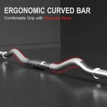 Yaheetech Barbell Weight Set - Olympic Curl Bar & 6 Olympic Weights & 2 Olympic Barbell Clamps for Lifts 44LB