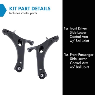TRQ Front Lower Control Arm Kit with Ball Joint Set for 2010-2014 Subaru Legacy Outback