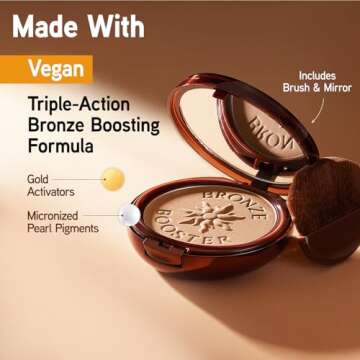 Physicians Formula Bronze Booster Pressed Contour Bronzer - Glow Activator Vitamin Infused Technology with a Natural Finish, Buildable Coverage, Cruelty-Free & Hypoallergenic - Medium-to-Dark