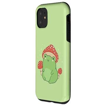 Adorable Cottagecore Frog Mushroom Hat Case for iPhone 11