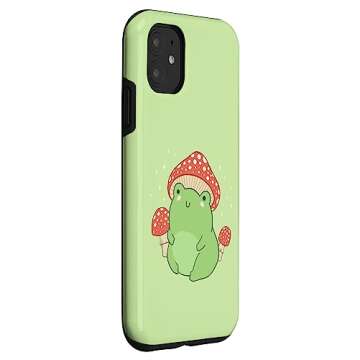 Cute Frog Mushroom Hat Case for iPhone 11 Protection