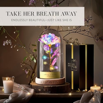 Custom Galaxy Rose in Glass Dome - Unique Gift Idea