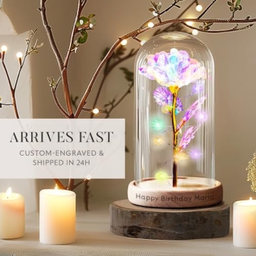 Custom Galaxy Rose in Glass Dome - Unique Gift Idea