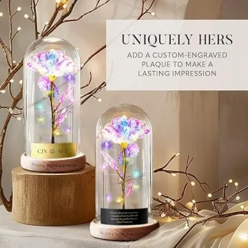 Custom Galaxy Rose in Glass Dome - Unique Gift Idea