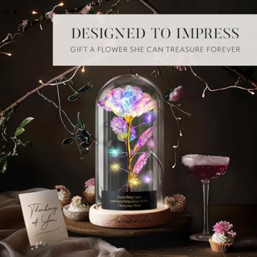Custom Galaxy Rose in Glass Dome - Unique Gift Idea