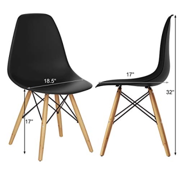 Giantex Dining Chairs Set of 2 - Modern Wood Leg Chairs
