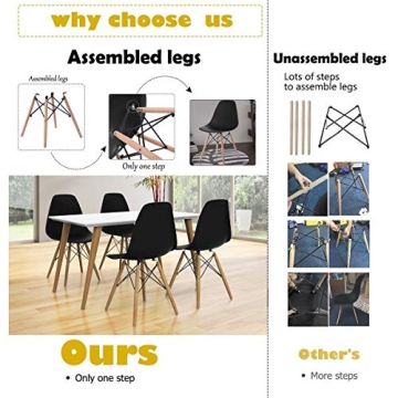 Giantex Dining Chairs Set of 2 - Modern Wood Leg Chairs