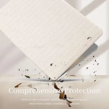 BaayCerrie Beige Woven Fabric Design for MacBook Pro 14 inch Case 2023 2021 Model A2918 A2992 A2779 A2442 M3 M2 M1 Pro/Max Chip