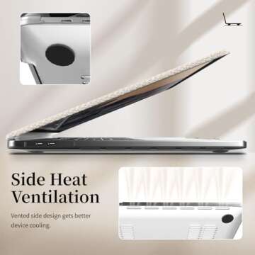 BaayCerrie Beige Woven Fabric Design for MacBook Pro 14 inch Case 2023 2021 Model A2918 A2992 A2779 A2442 M3 M2 M1 Pro/Max Chip