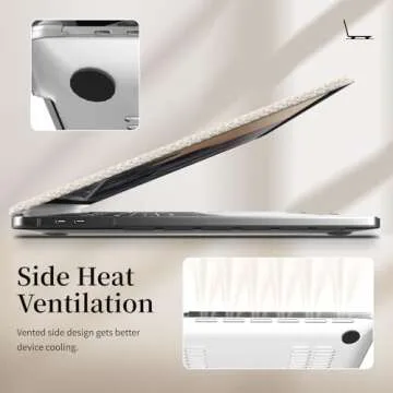 BaayCerrie Beige Woven Fabric Design for MacBook Pro 14 inch Case 2023 2021 Model A2918 A2992 A2779 A2442 M3 M2 M1 Pro/Max Chip