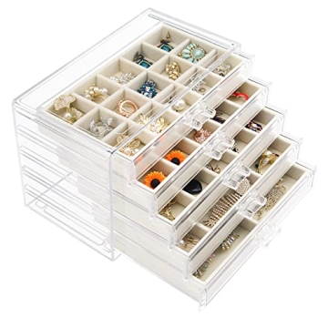 Watpot 5-Drawer Acrylic Jewelry Organizer for Home & Gifts