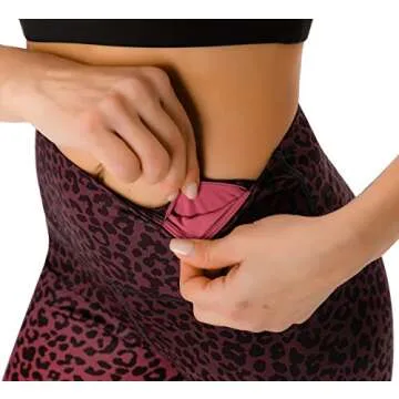 PERSIT Women's High Waist Print Workout Yoga Shorts with 2 Hidden Pockets, Non See-Through Tummy Control Athletic Shorts