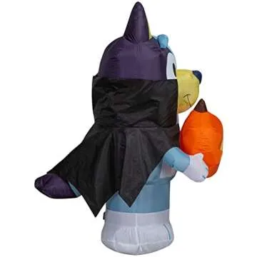 Gemmy Airblown Bluey in Vampire Costume Bluey, 3.5 ft Tall, Blue