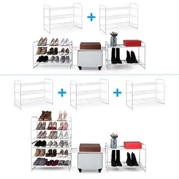 3-Tier Stackable Shoe Rack -Expandable Shoe Organizer